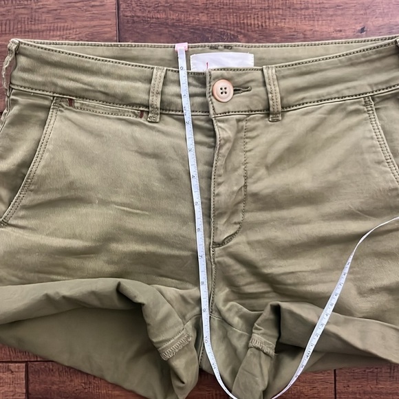 ANTHROPOLOGIE Green Mid-Rise Chino Shorts Size 26 - Picture 11 of 11